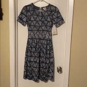 Blue lularoe with triangle pattern